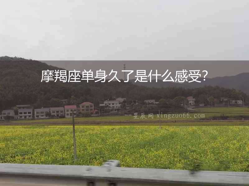 摩羯座單身久了是什么感受？