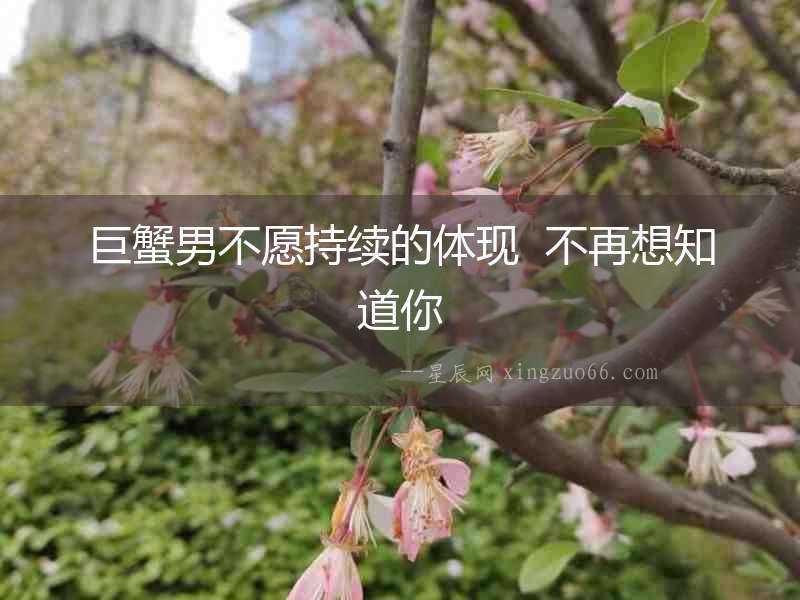 巨蟹男不愿持續(xù)的體現(xiàn)  不再想知道你