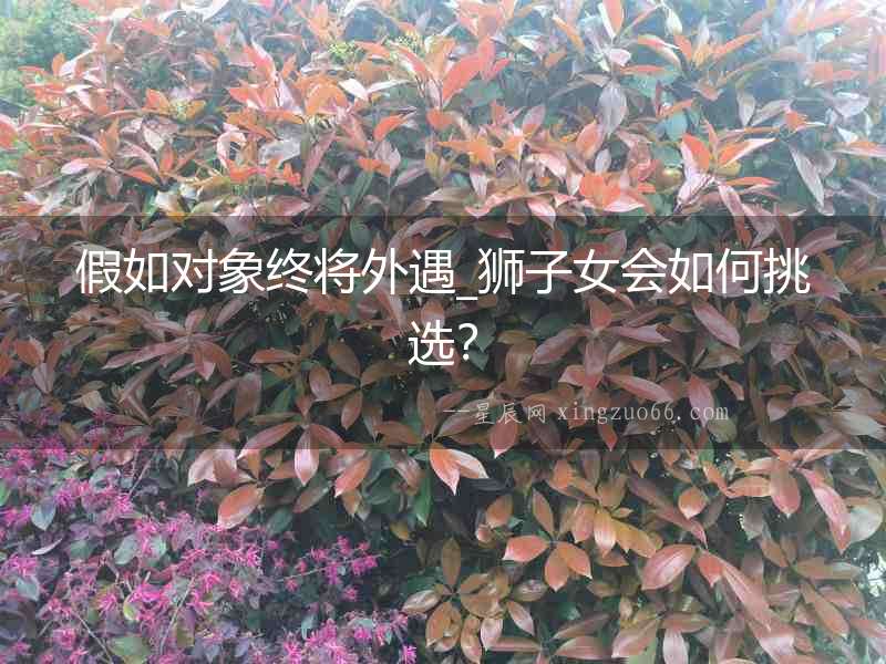 假如對(duì)象終將外遇_獅子女會(huì)如何挑選？
