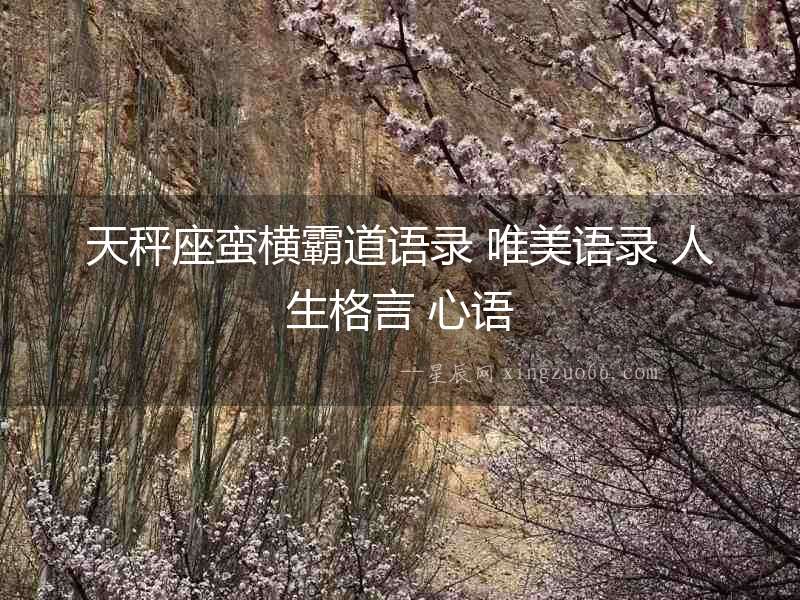 天秤座蠻橫霸道語錄 唯美語錄 人生格言 心語