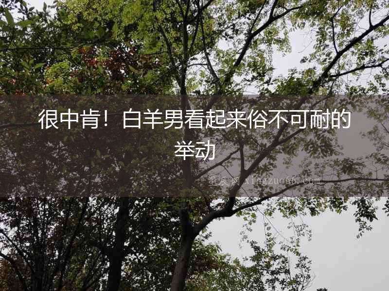 很中肯！白羊男看起來俗不可耐的舉動