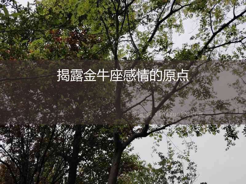 揭露金牛座感情的原點