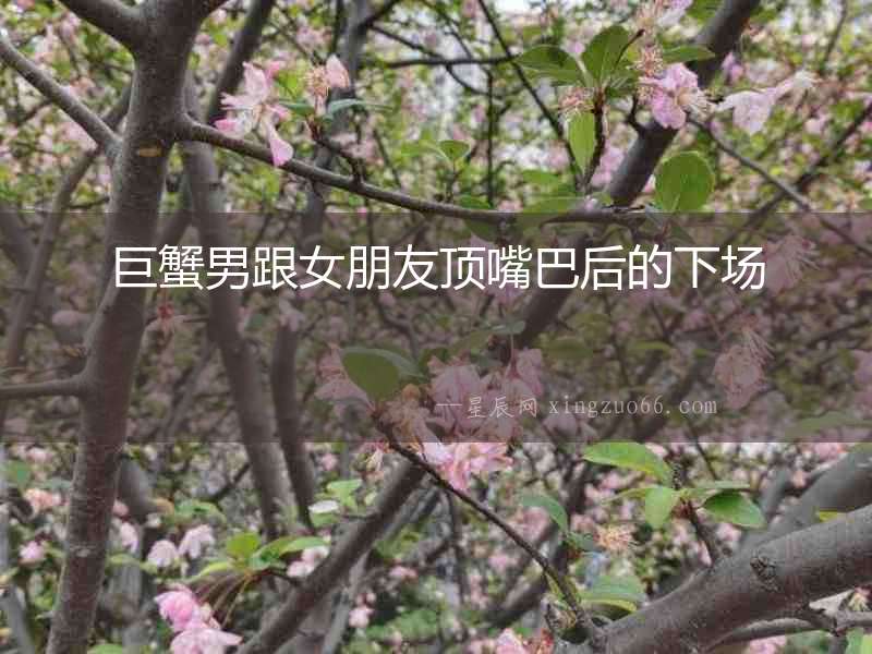 巨蟹男跟女朋友頂嘴巴后的下場