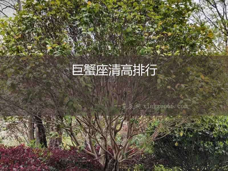 巨蟹座清高排行