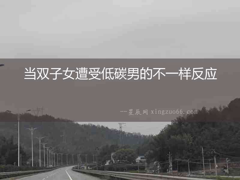 當(dāng)雙子女遭受低碳男的不一樣反應(yīng)