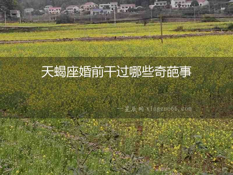 天蝎座婚前干過哪些奇葩事
