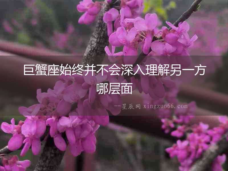 巨蟹座始終并不會深入理解另一方哪層面