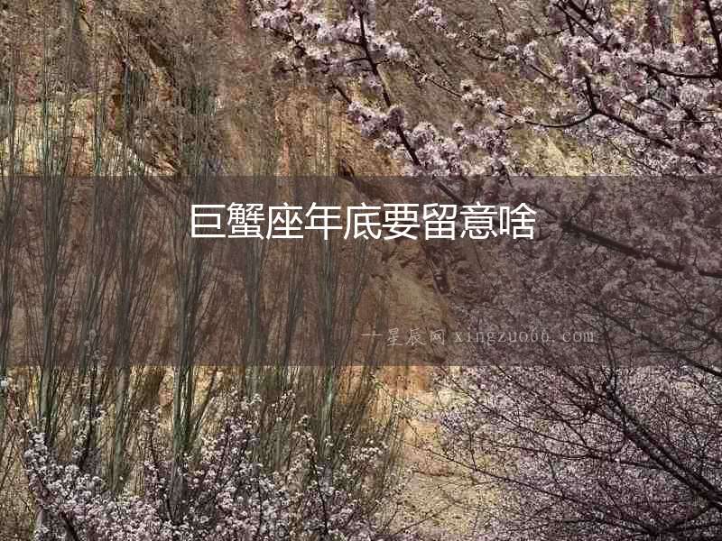 巨蟹座年底要留意啥