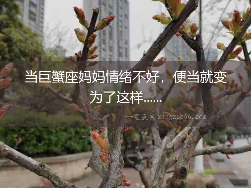 當(dāng)巨蟹座媽媽情緒不好，便當(dāng)就變?yōu)榱诉@樣......