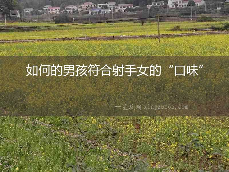 如何的男孩符合射手女的“口味”