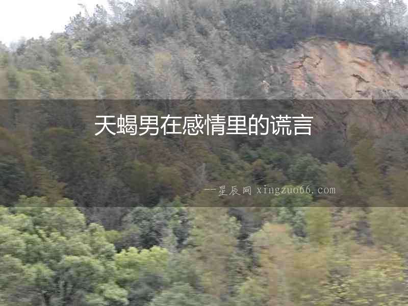 天蝎男在感情里的謊言