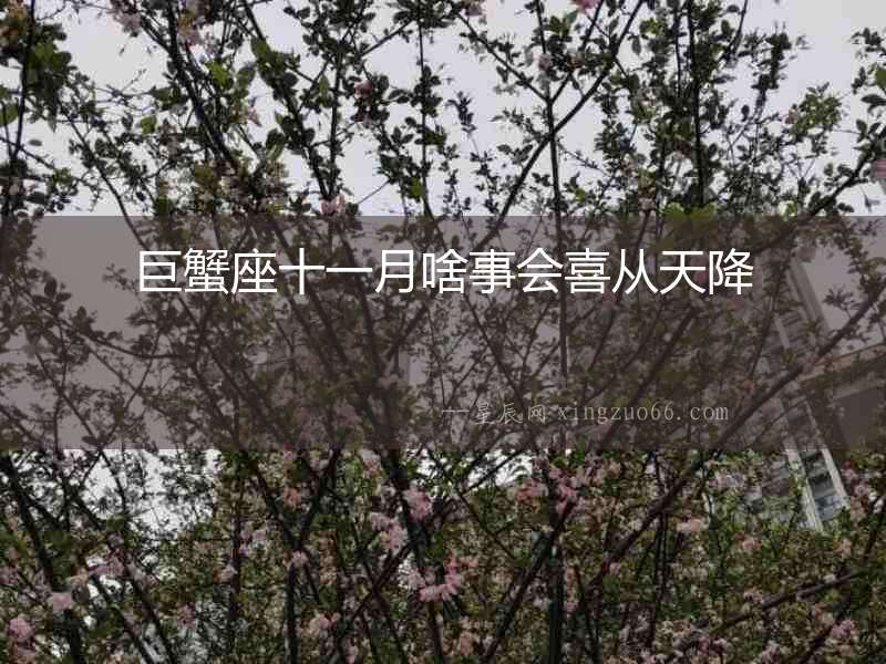 巨蟹座十一月啥事會喜從天降