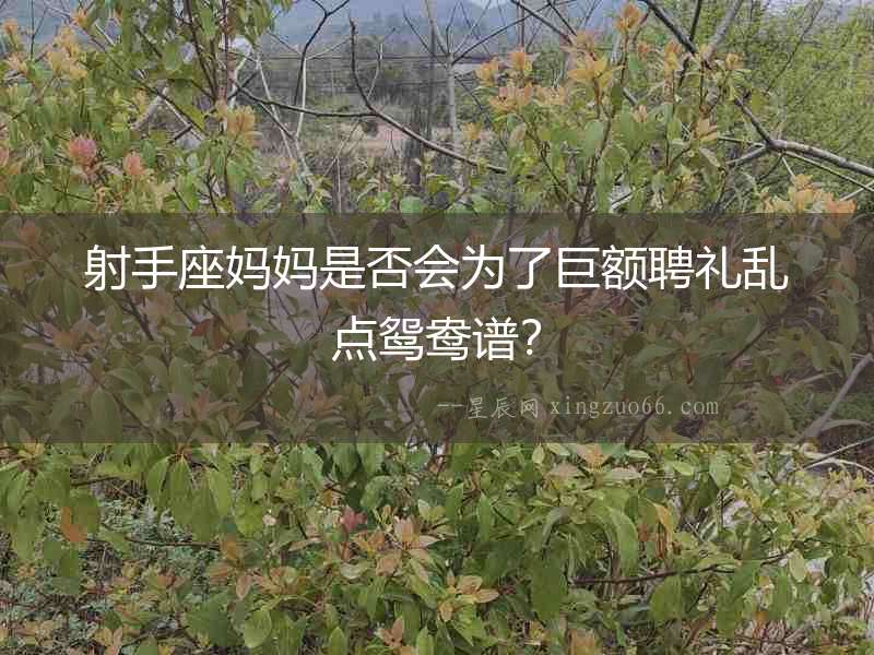 射手座媽媽是否會為了巨額聘禮亂點鴛鴦譜？