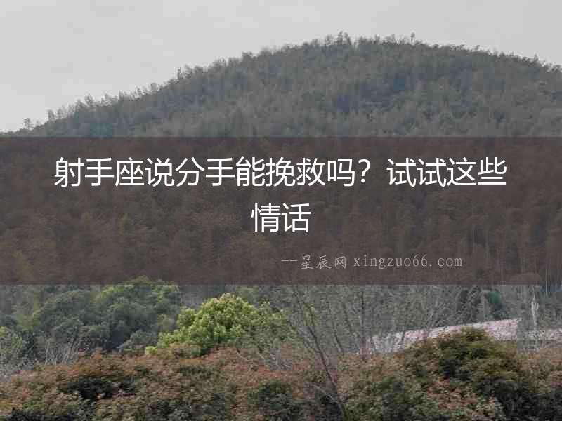 射手座說(shuō)分手能挽救嗎？試試這些情話