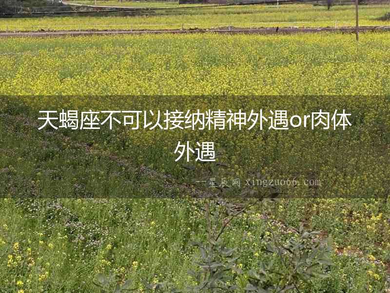 天蝎座不可以接納精神外遇or肉體外遇