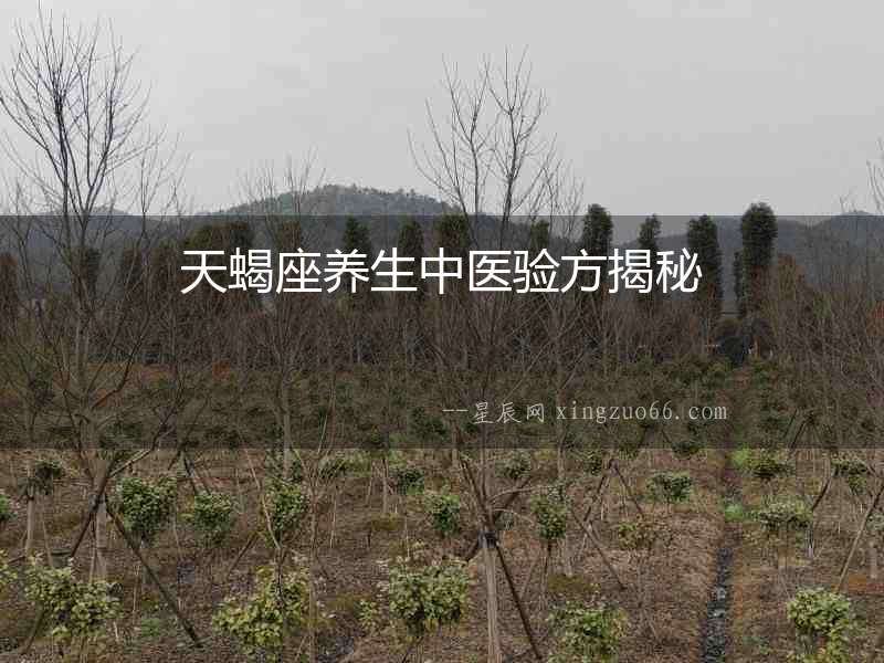 天蝎座養(yǎng)生中醫(yī)驗方揭秘