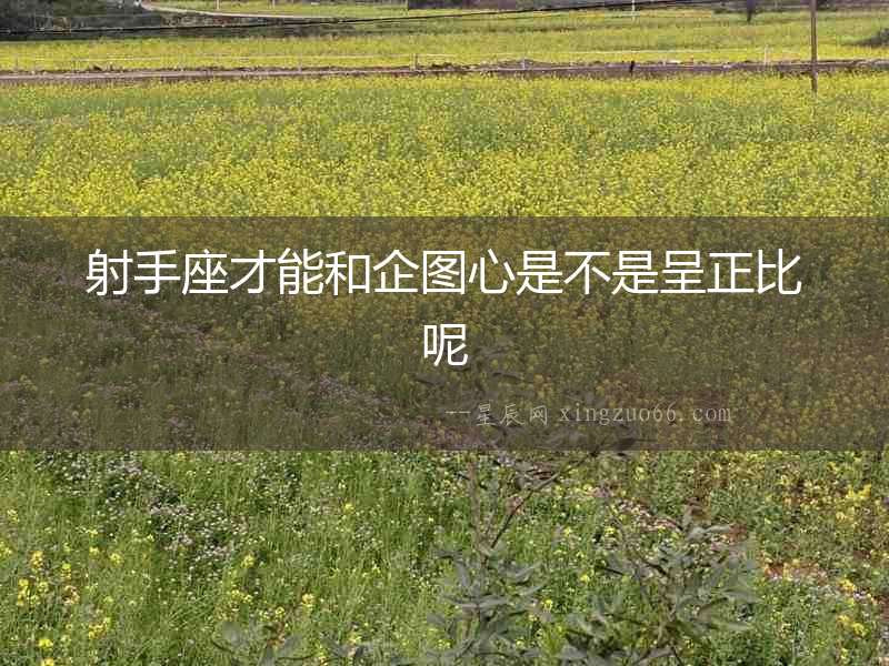 射手座才能和企圖心是不是呈正比呢