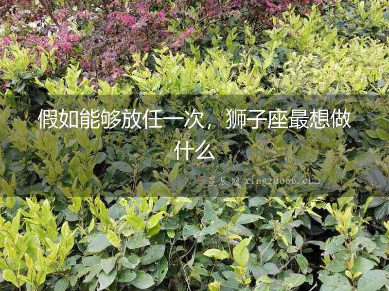 假如能夠放任一次，獅子座最想做什么
