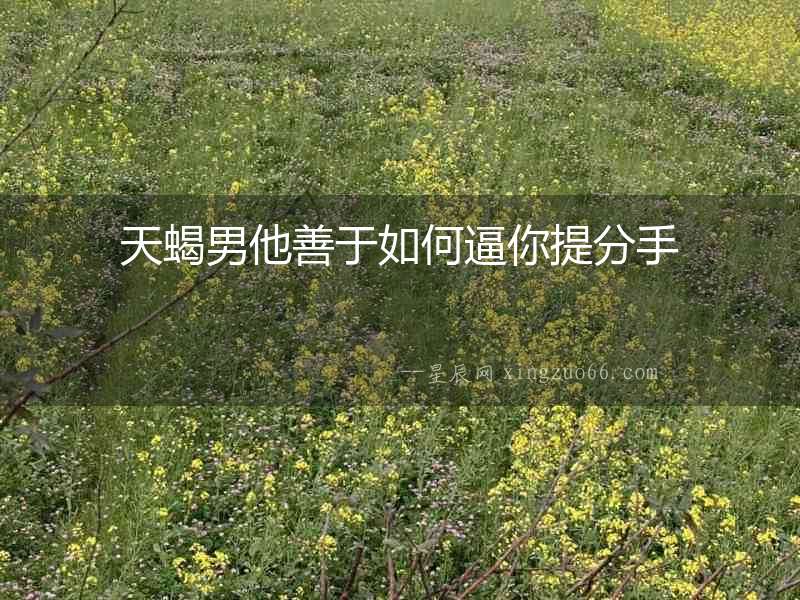 天蝎男他善于如何逼你提分手