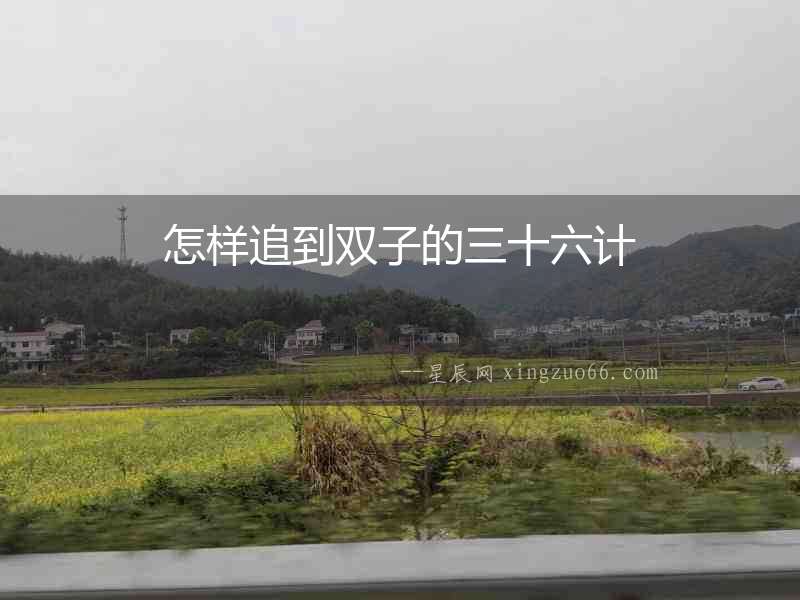 怎樣追到雙子的三十六計