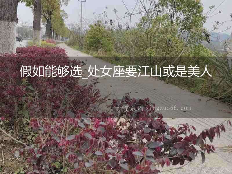 假如能夠選_處女座要江山或是美人
