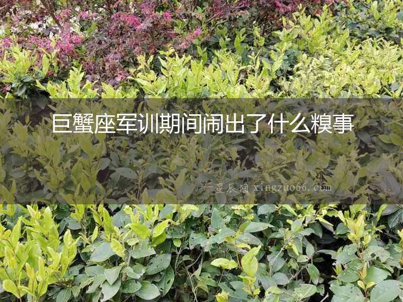 巨蟹座軍訓期間鬧出了什么糗事