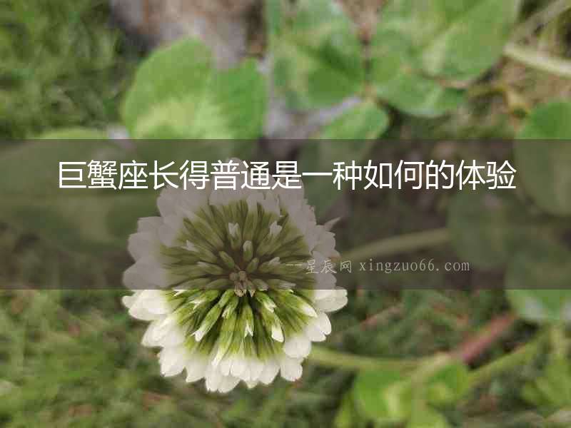 巨蟹座長得普通是一種如何的體驗