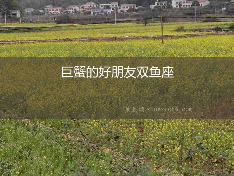 巨蟹的好朋友雙魚座