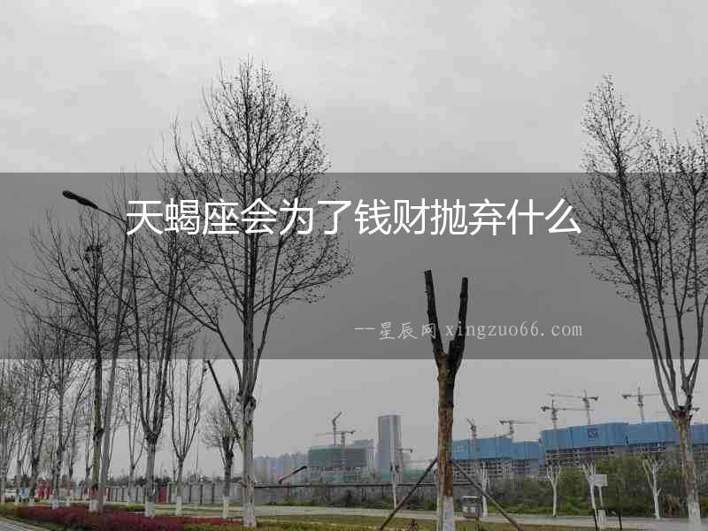 天蝎座會為了錢財拋棄什么