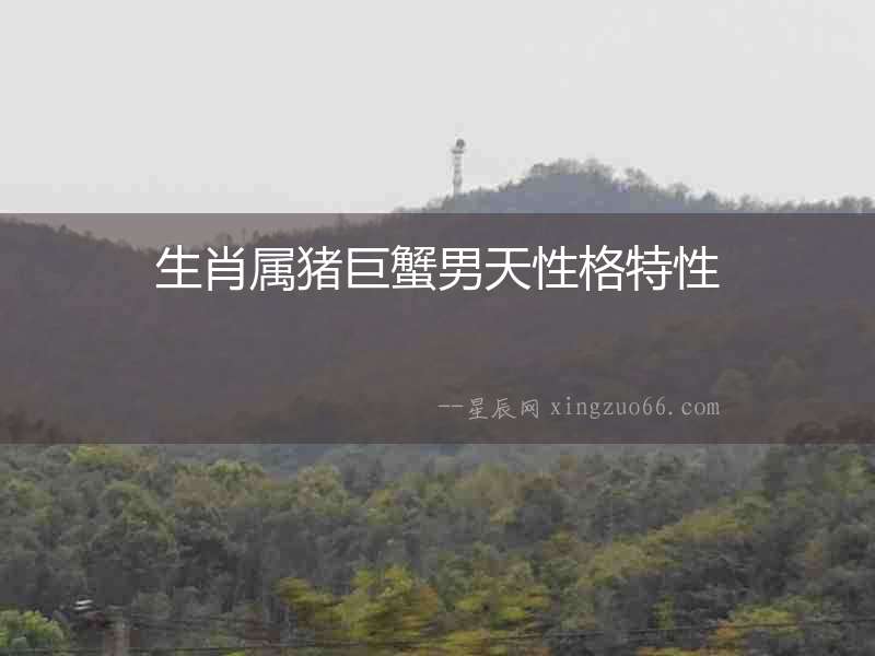 生肖屬豬巨蟹男天性格特性