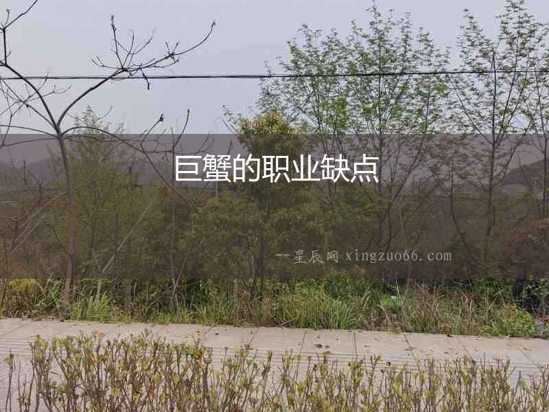 巨蟹的職業(yè)缺點(diǎn)