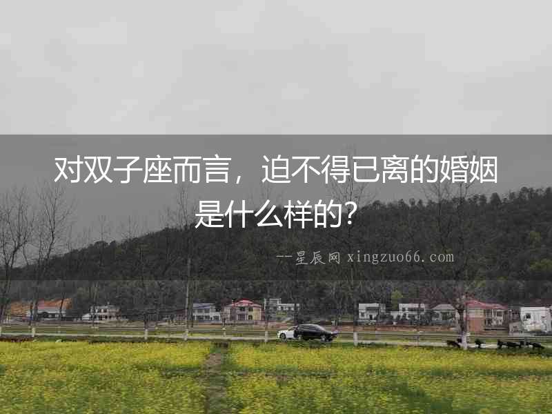 對雙子座而言，迫不得已離的婚姻是什么樣的？