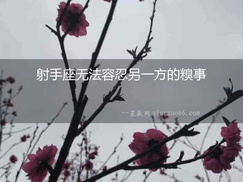射手座無法容忍另一方的糗事