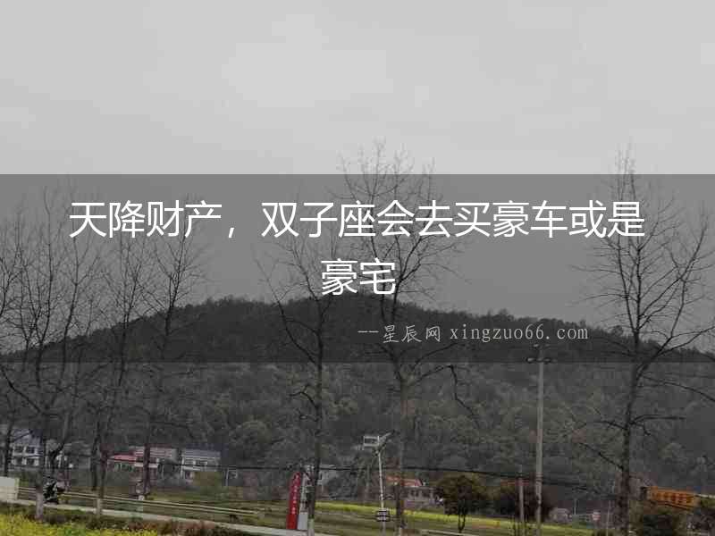 天降財產，雙子座會去買豪車或是豪宅