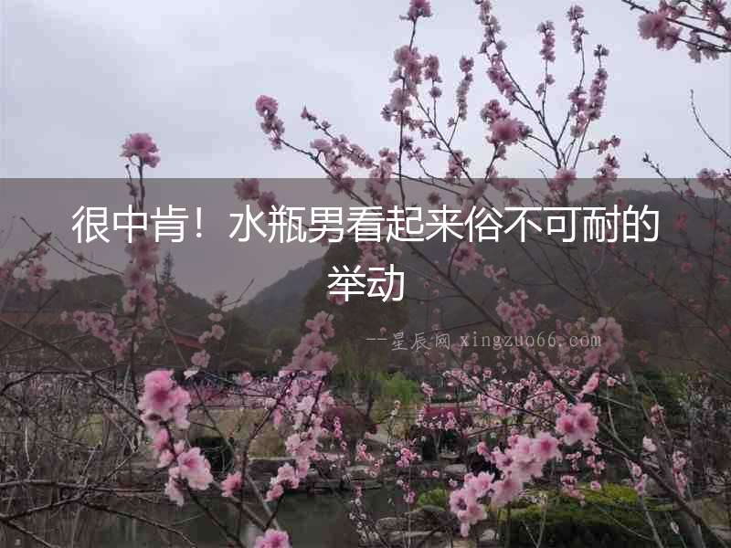 很中肯！水瓶男看起來俗不可耐的舉動