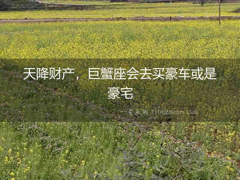 天降財產(chǎn)，巨蟹座會去買豪車或是豪宅