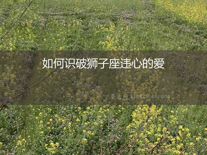如何識破獅子座違心的愛
