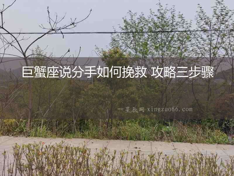 巨蟹座說分手如何挽救 攻略三步驟