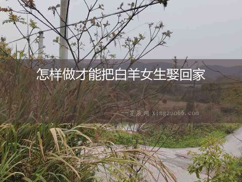 怎樣做才能把白羊女生娶回家