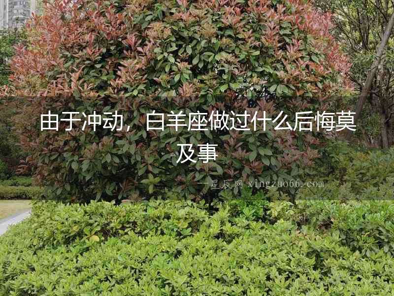 由于沖動，白羊座做過什么后悔莫及事