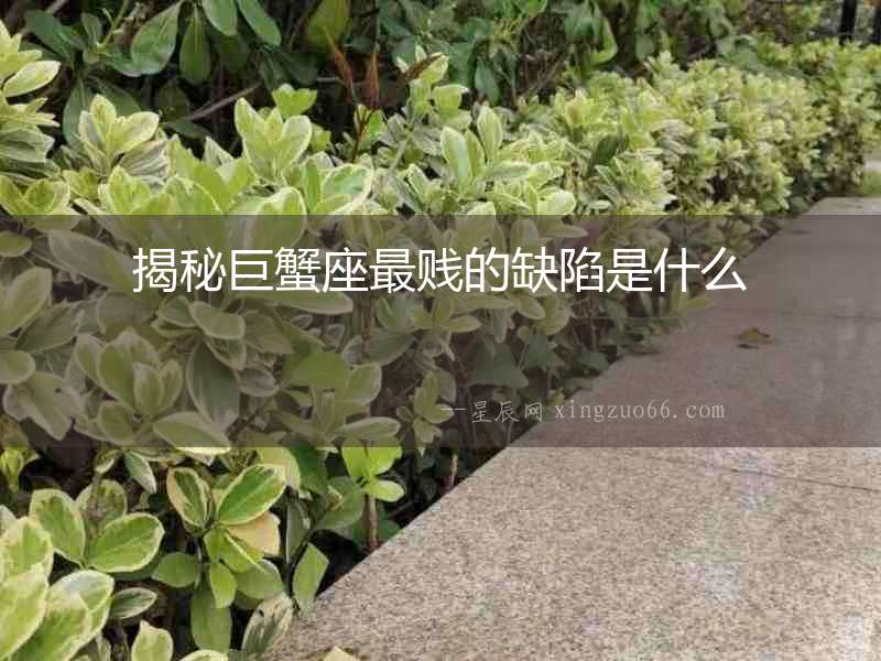 揭秘巨蟹座最賤的缺陷是什么