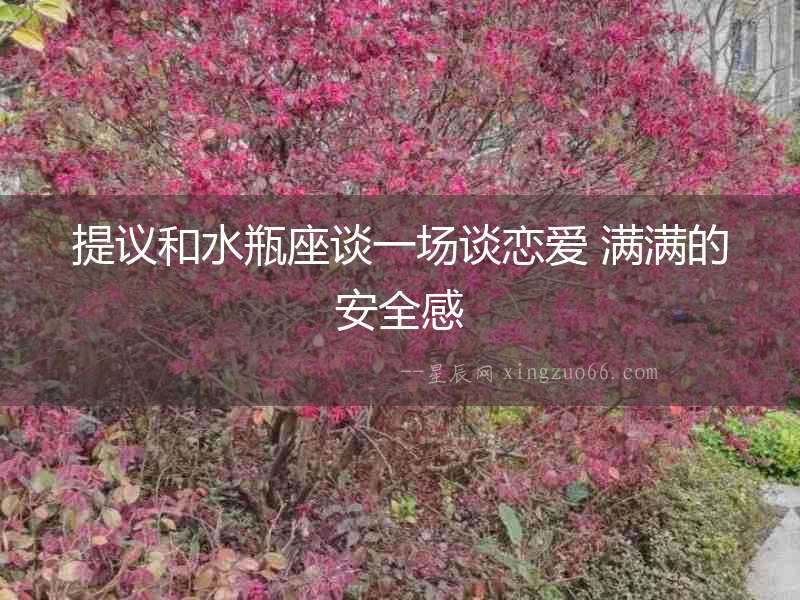 提議和水瓶座談一場談戀愛 滿滿的安全感