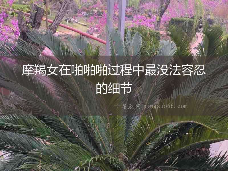 摩羯女在啪啪啪過程中最沒法容忍的細節