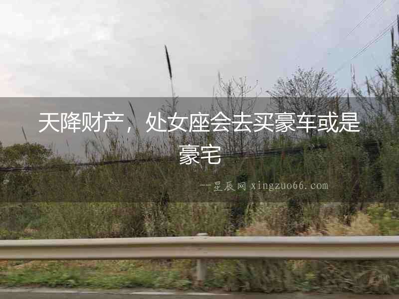 天降財產，處女座會去買豪車或是豪宅