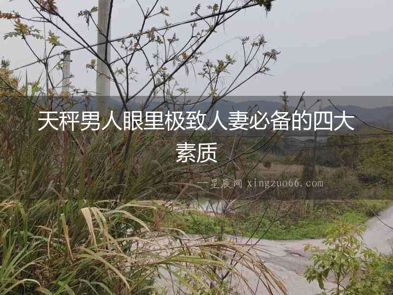 天秤男人眼里極致人妻必備的四大素質(zhì)