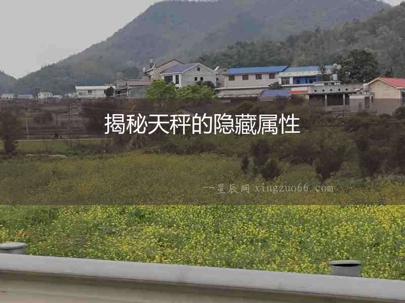 揭秘天秤的隱藏屬性