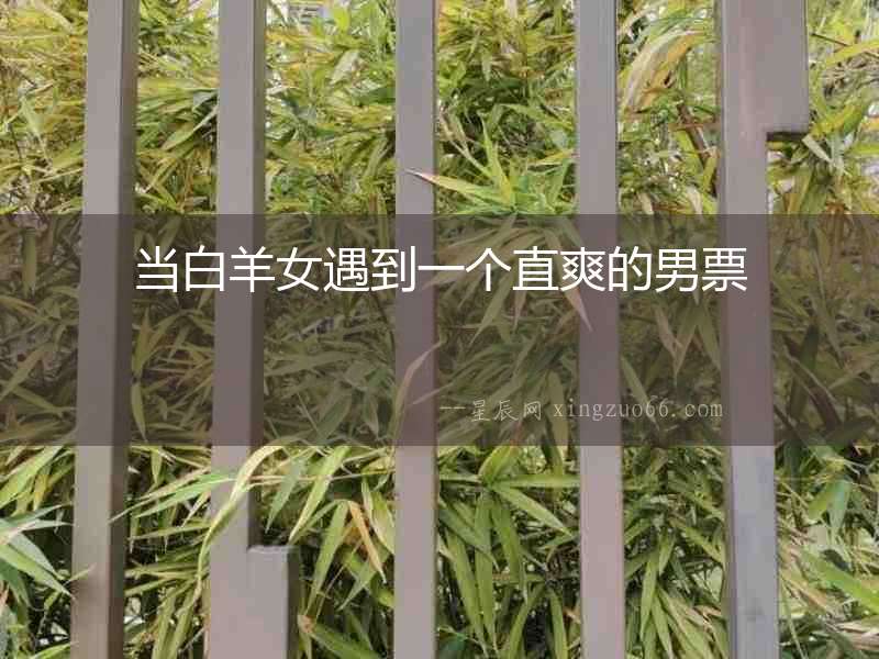 當白羊女遇到一個直爽的男票