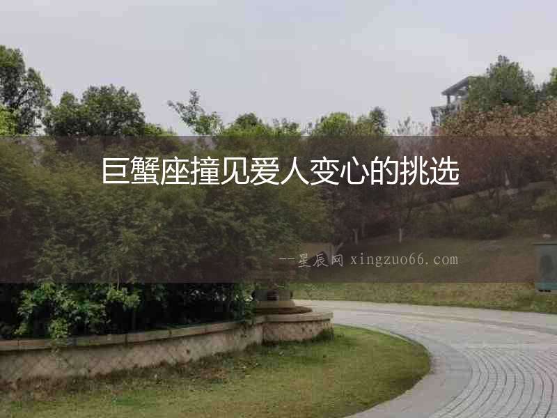 巨蟹座撞見愛人變心的挑選