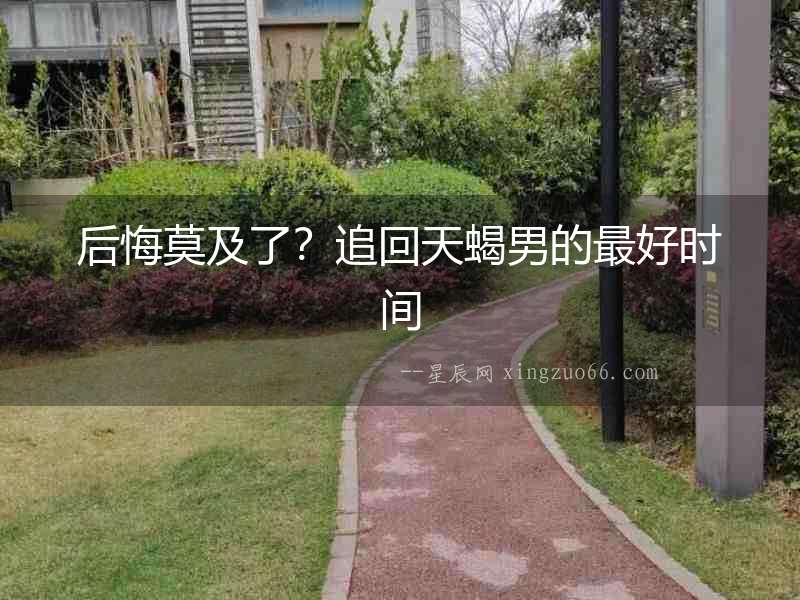 后悔莫及了？追回天蝎男的最好時間