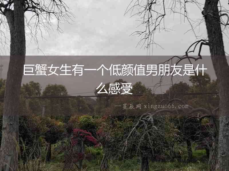 巨蟹女生有一個低顏值男朋友是什么感受